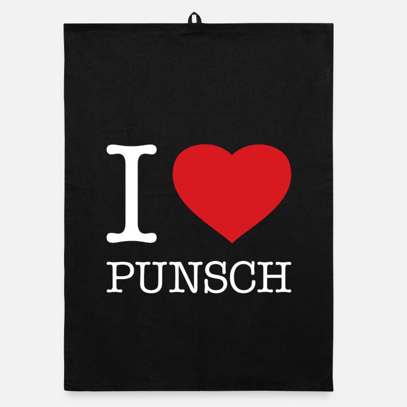 I love Punsch Organic Geschirrtuch