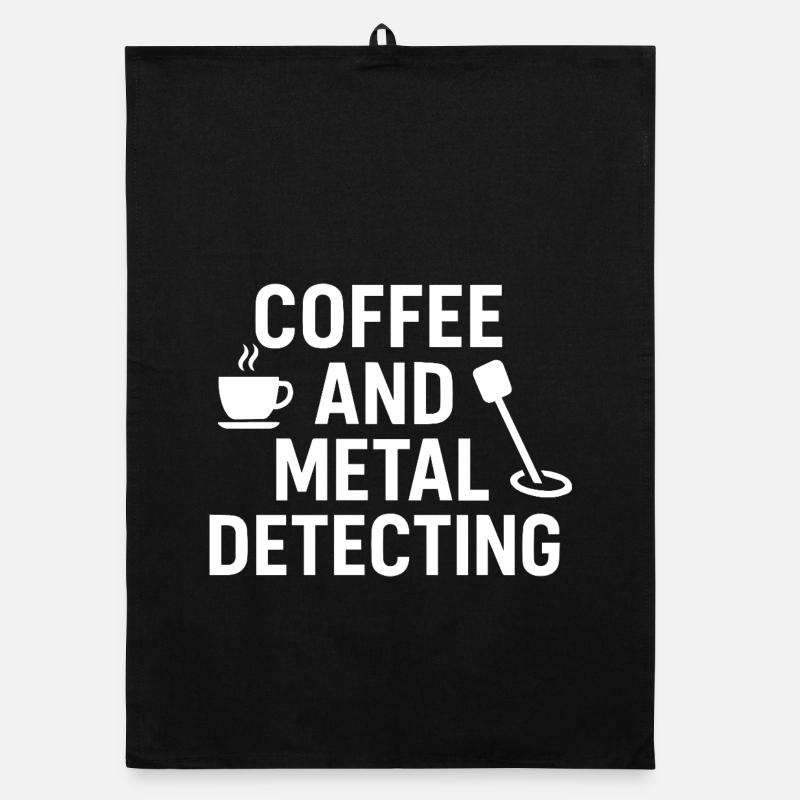 Coffee And Metal Detecting Adventure Fun Organic dish towel