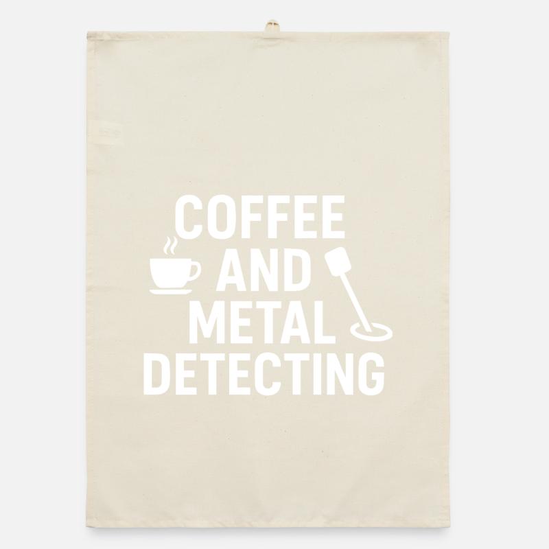 Coffee And Metal Detecting Adventure Fun Organic dish towel