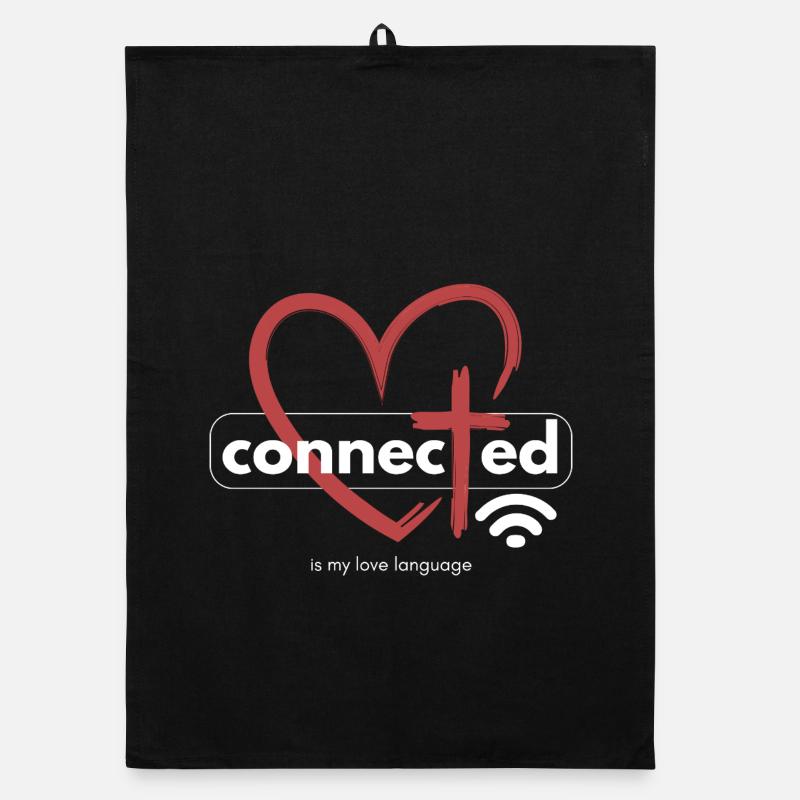 Connected mit Jesus - Herz - Kreuz - Liebe Organic Geschirrtuch