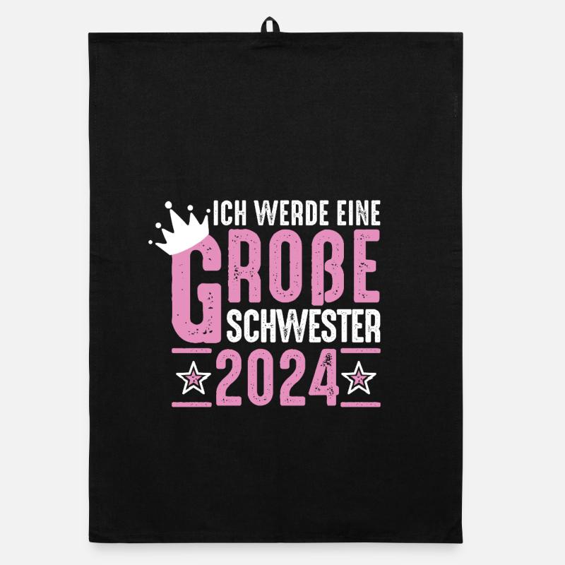 Große Schwester 2024 Pink Krone Organic Geschirrtuch