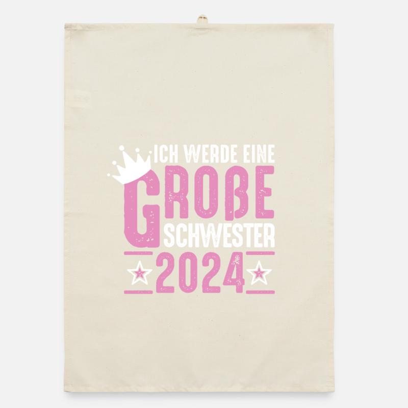 Große Schwester 2024 Pink Krone Organic Geschirrtuch