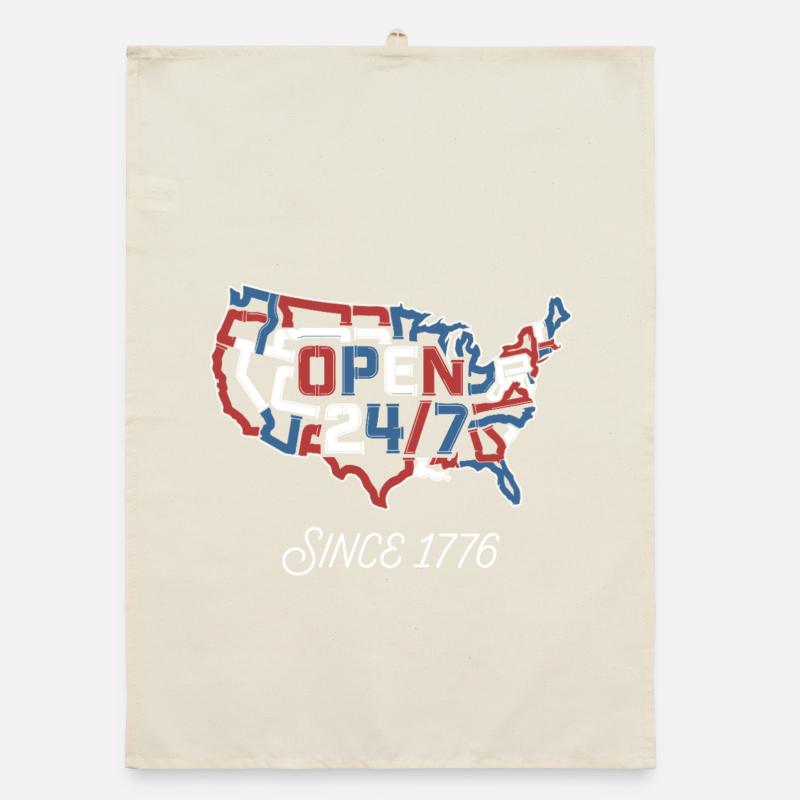 Open 24/7 Since 1776 Organic dish towel