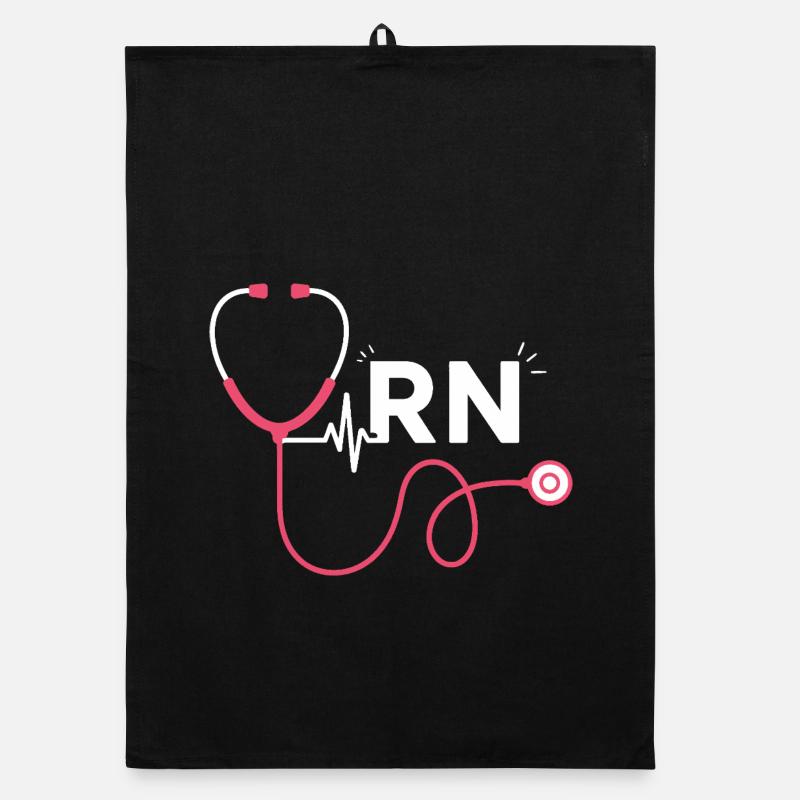 RN Heart Stethoscope Trend Motif Organic dish towel
