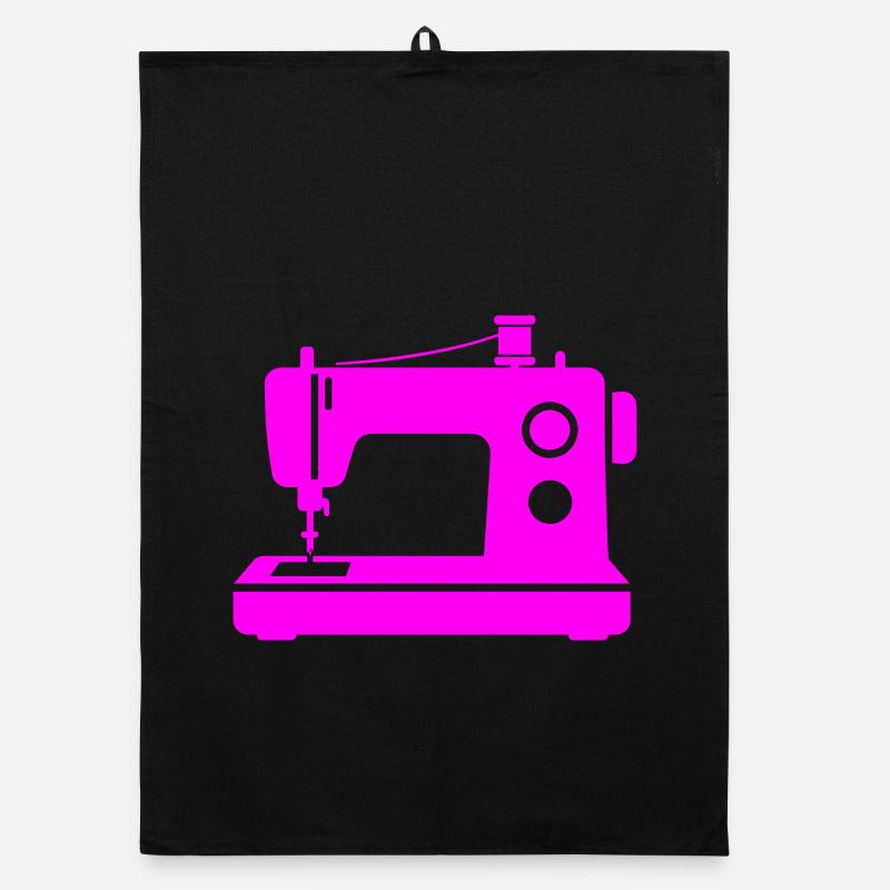 Pink Sewing Machine Organic dish towel