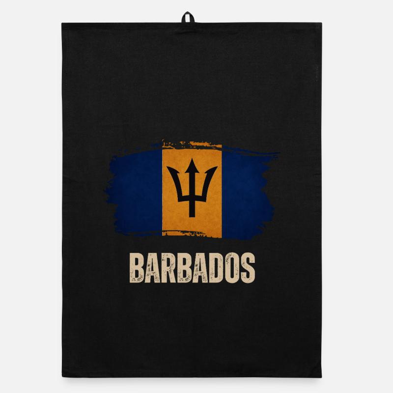 Drapeau grunge de la Barbade, j’adore la Barbade Torchon bio
