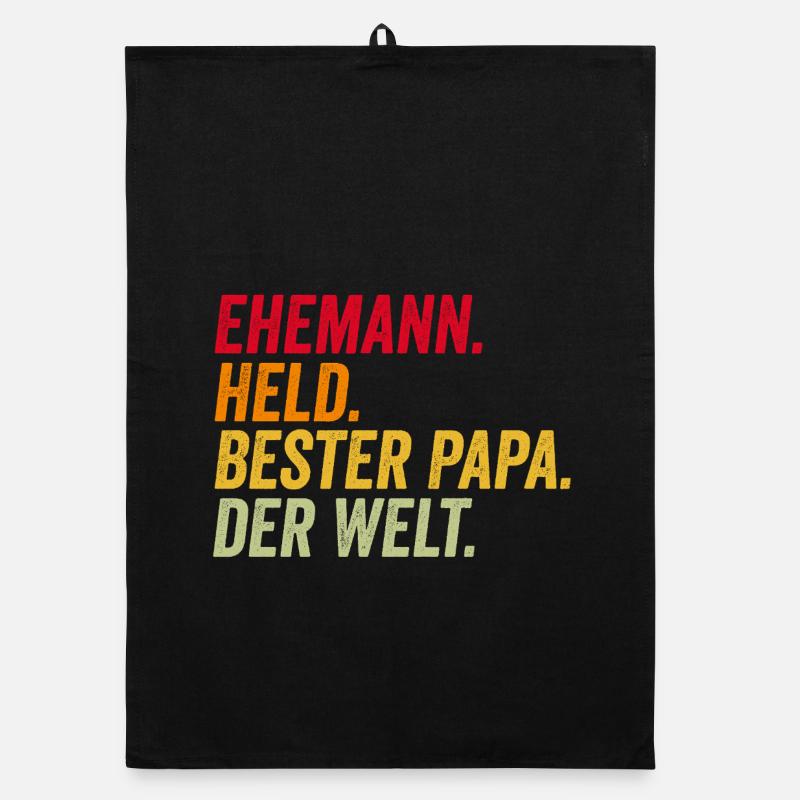 Ehemann Bester Papa Vatertag lustig Organic Geschirrtuch