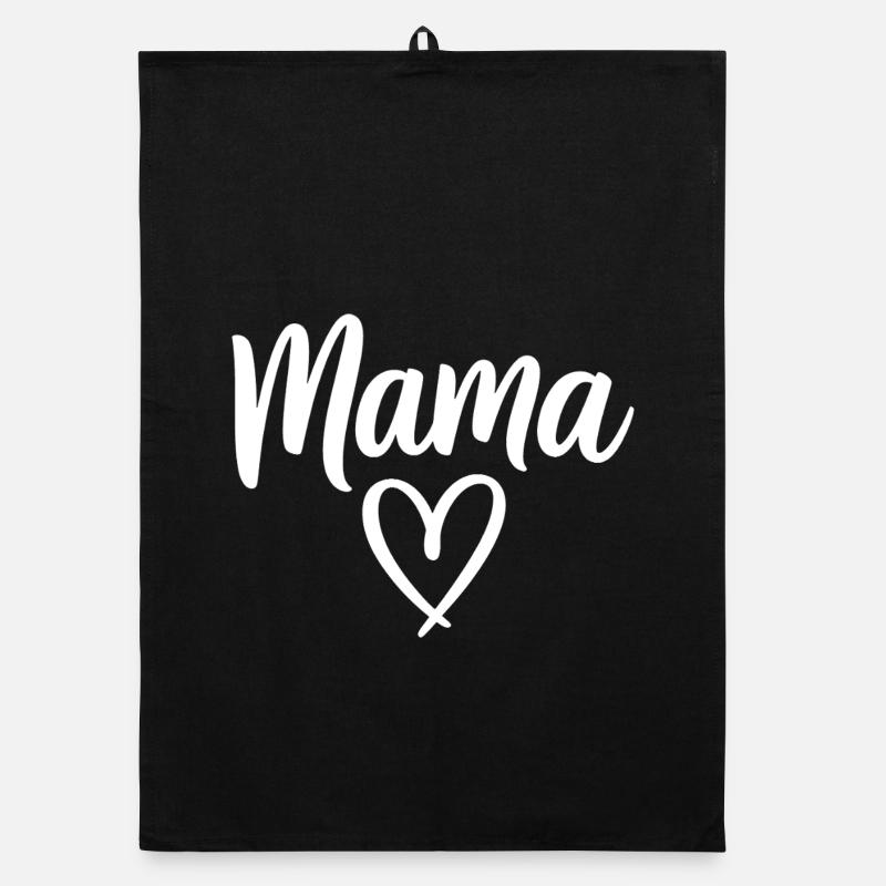 Mama Heart Skript Handgeschriebene Liebe Organic Geschirrtuch