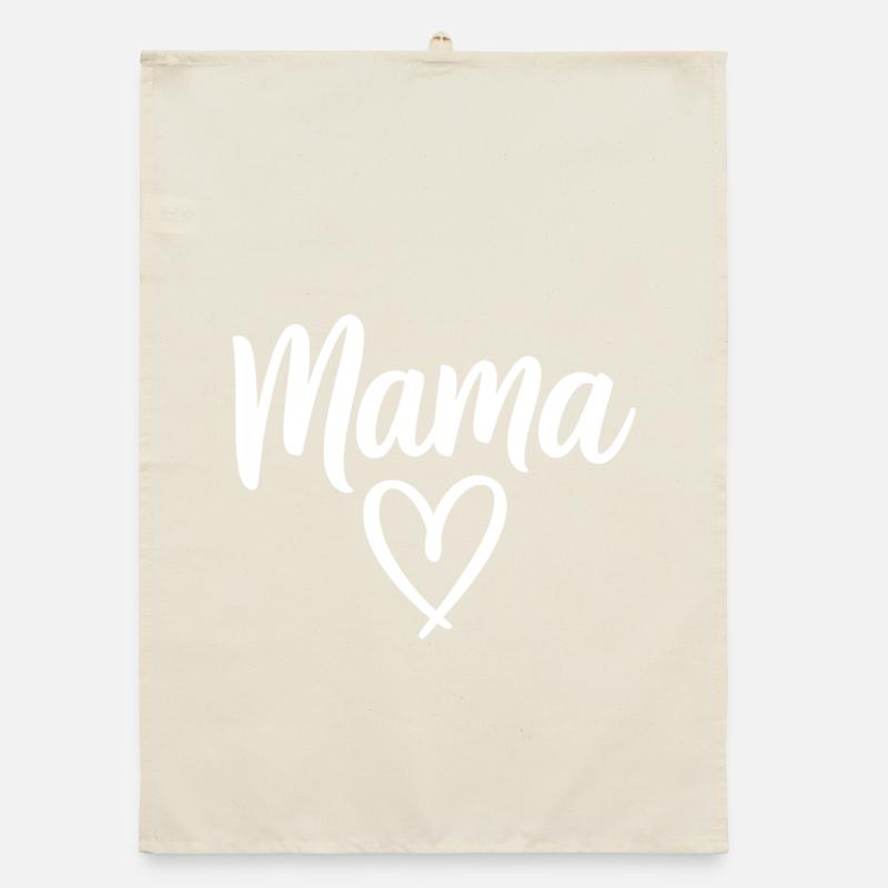 Mama Heart Script Handwritten Love Organic dish towel