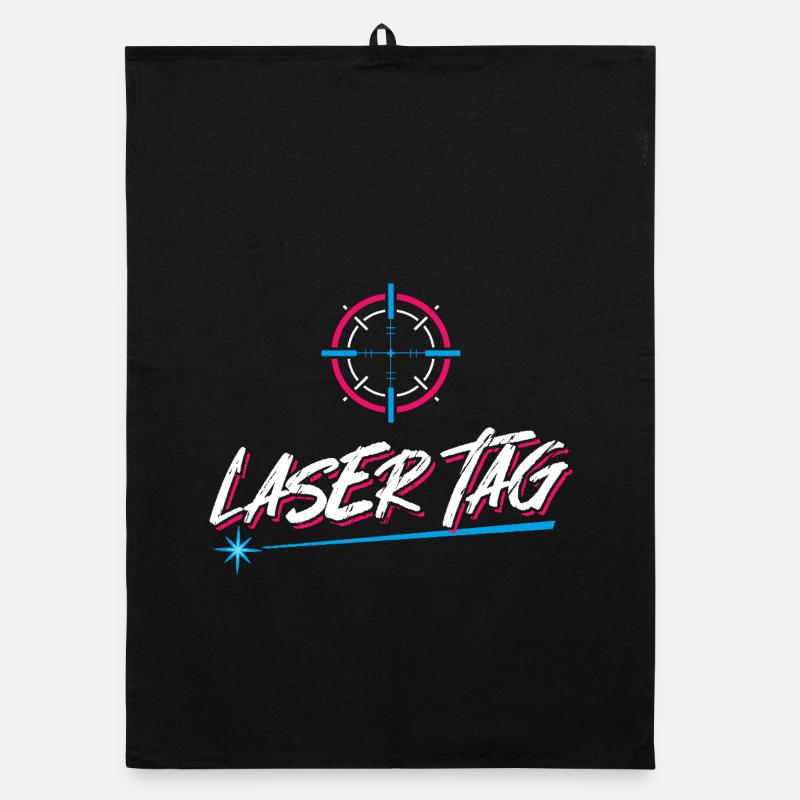 Design de jeu néon rétro laser tag Torchon bio