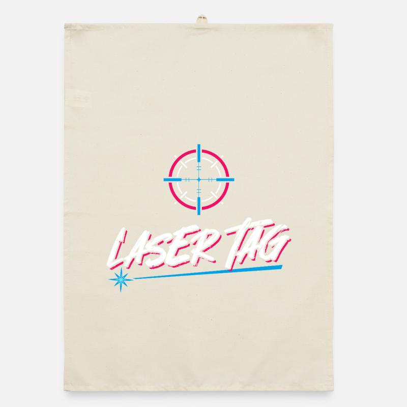 Retro Laser Tag Neon Gaming Design Organic Geschirrtuch