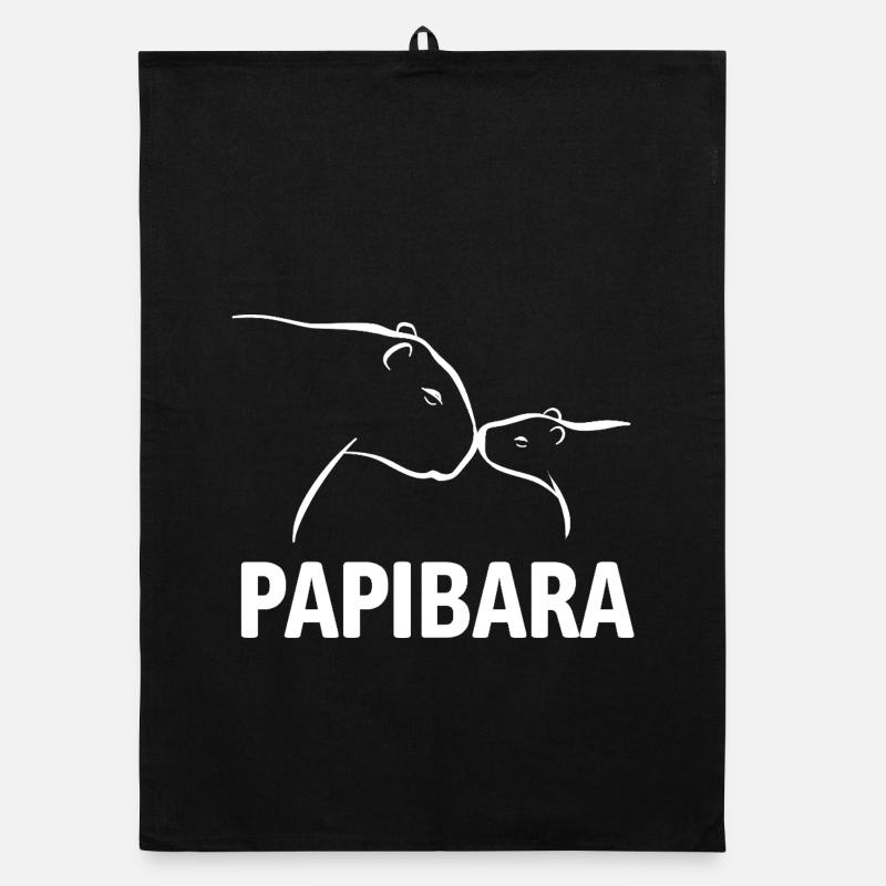 Papibara - Capybara Vater und Kind Organic Geschirrtuch