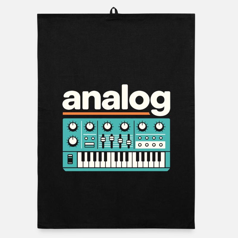 Analoger Synthesizer Retro Music Organic Geschirrtuch