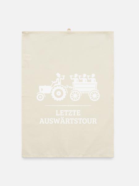 Letzte Auswärtstour Mit Trecker (JGA Bräutigam W) - Organic Geschirrtuch - Natur - Vorne