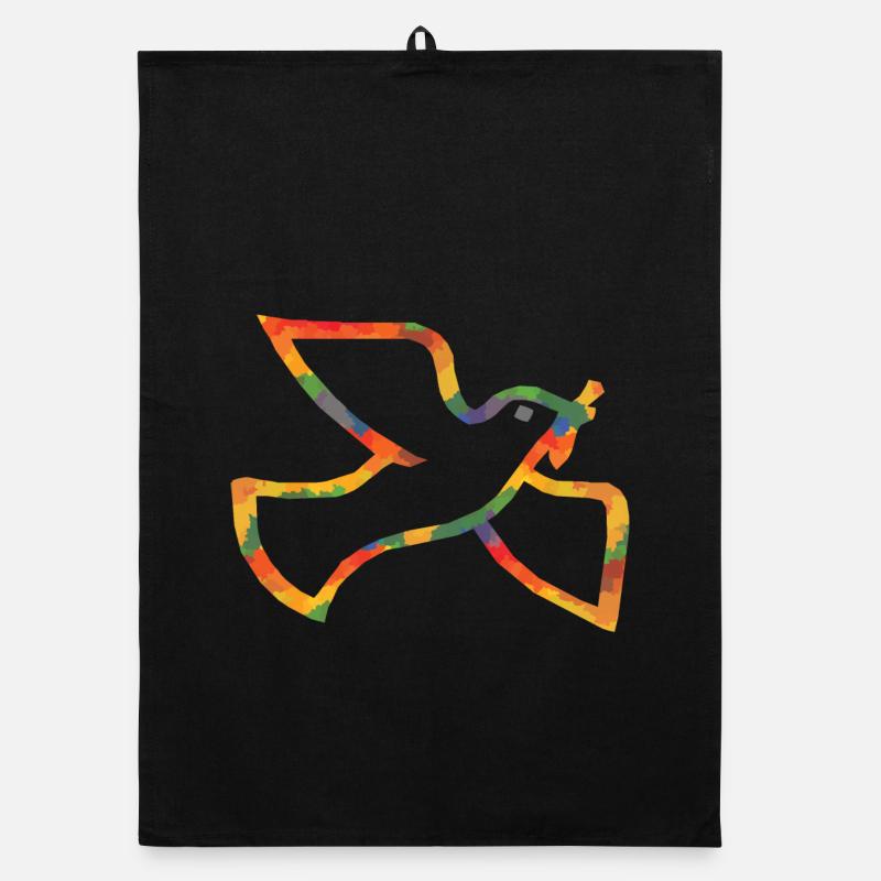 Farbige Friedenstaube Organic Geschirrtuch