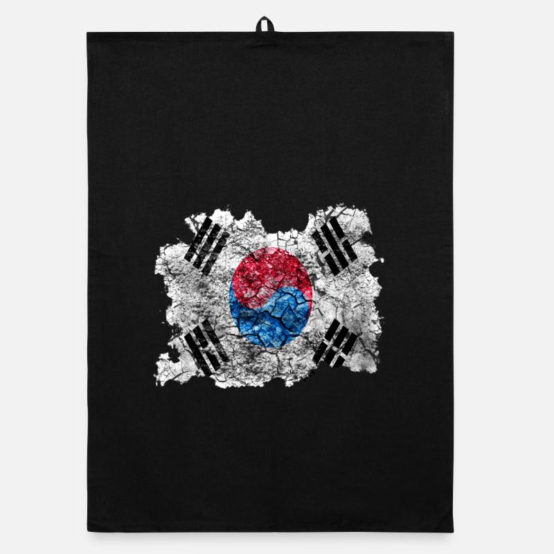 Corée (Sud) Drapeau Vintage Torchon bio