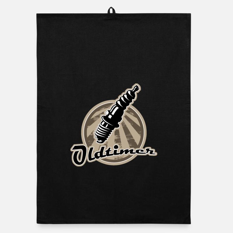 Vintage spark plug retro Organic dish towel
