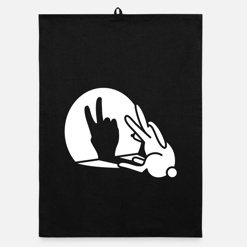 Rabbit shadow hand birthday two 2 years Organic dish towel