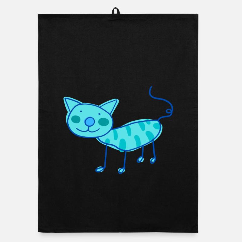 Doux chat de chat d’enfants en couleur Torchon bio