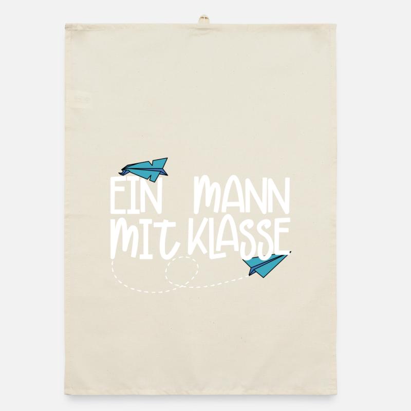 Ein Mann mit Klasse - (weiß) Organic Geschirrtuch