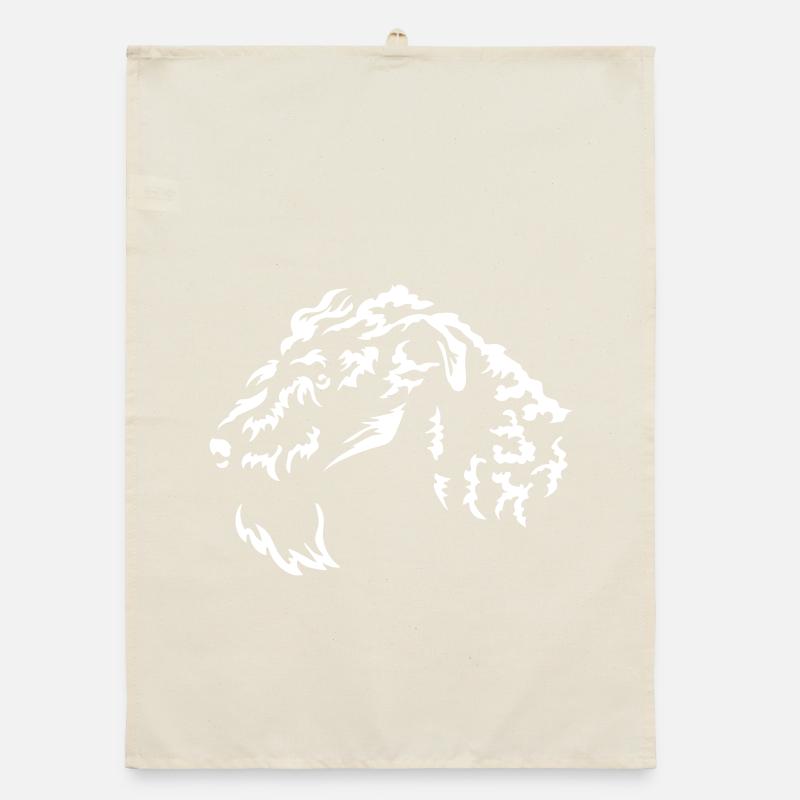 Kerry Blue Terrier Head "Black Edition" Organic dish towel