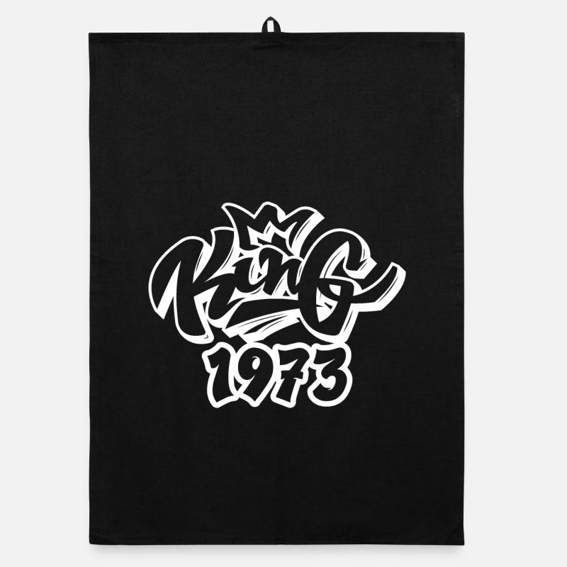 52nd Birthday 52 Years Born 1973 Organic dish towel