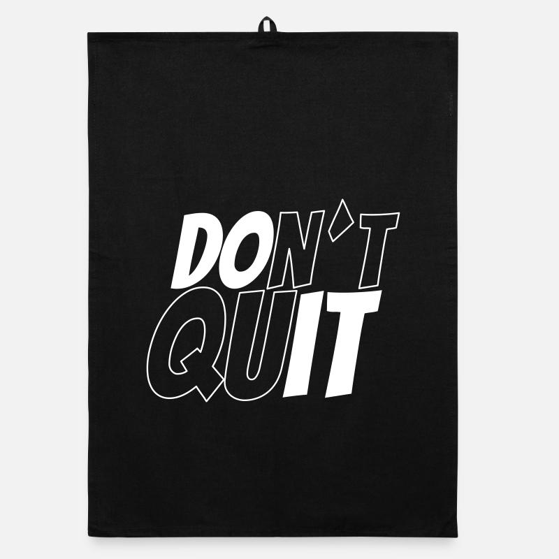 dont´t quit vs do it - Organic Geschirrtuch - Schwarz