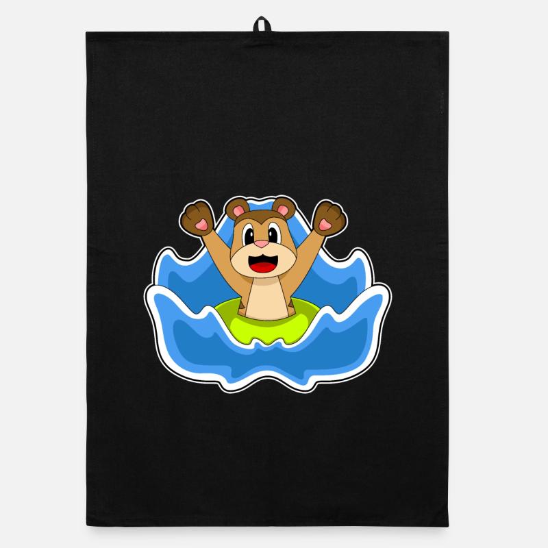 Erdmännchen Schwimmen Rettungsring Organic Geschirrtuch