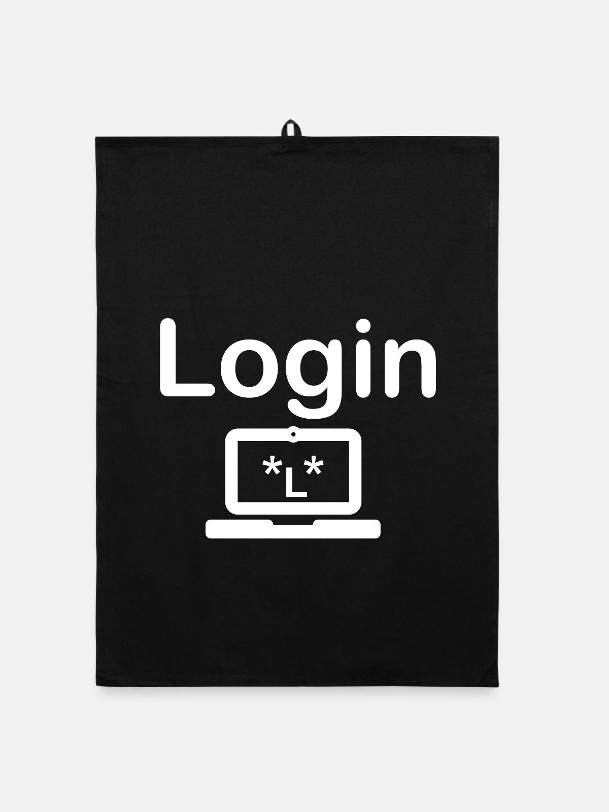 Login Computer Design - Organic Geschirrtuch - Schwarz - Vorne