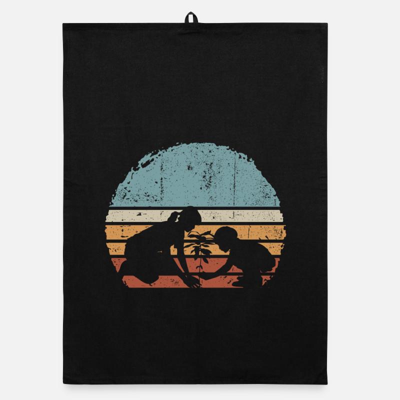 Sunset Silhouette Duo von Palm Tree Organic Geschirrtuch