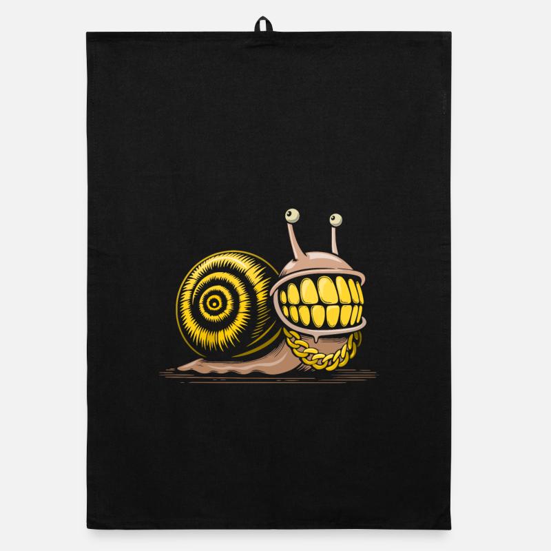 escargot bling bling hiphop - Torchon bio - noir
