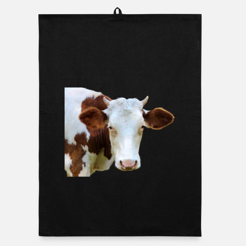 Drôle d’agriculteurs de têtes de vache de vache Torchon bio