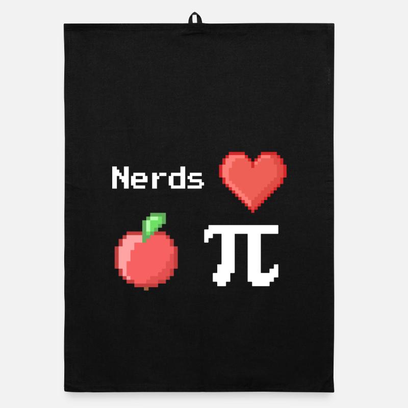 Nerds Love Apple Pi Pi Pi Sayings Math Pixel Organic dish towel