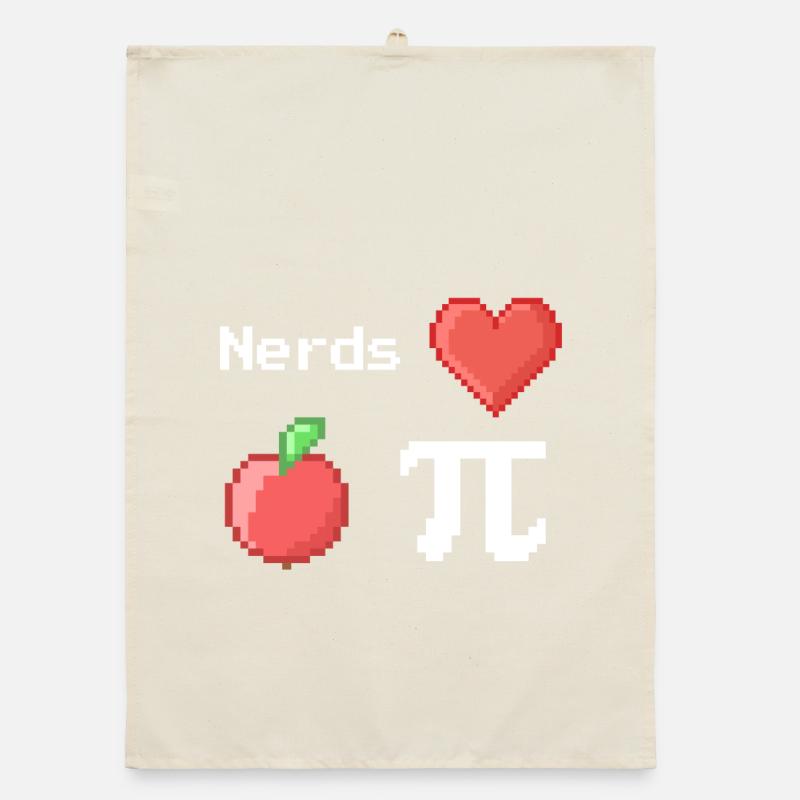 Nerds Love Apple Pi Pi Pi Sayings Math Pixel Organic dish towel