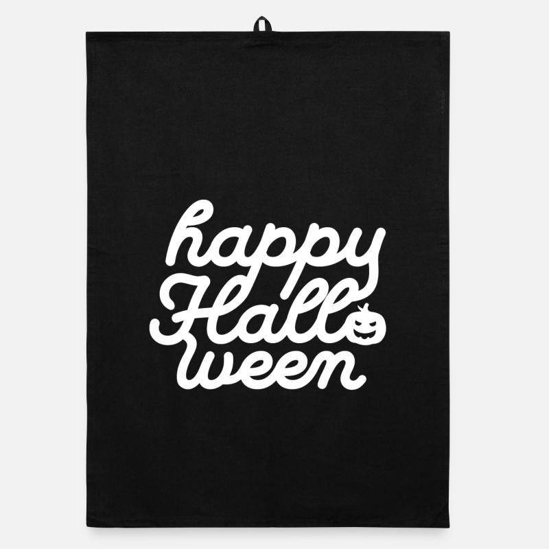 Conception de typographie festive sur le thème d’Halloween Torchon bio