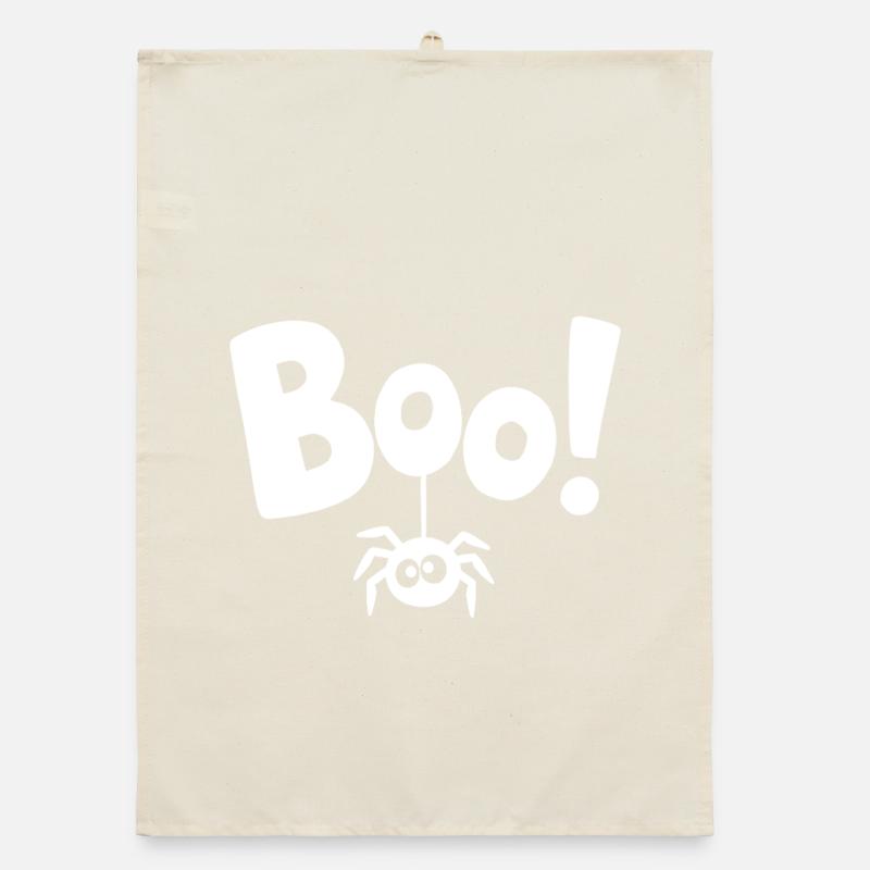 BOO! Funny Spider Statement Saying Organic dish towel