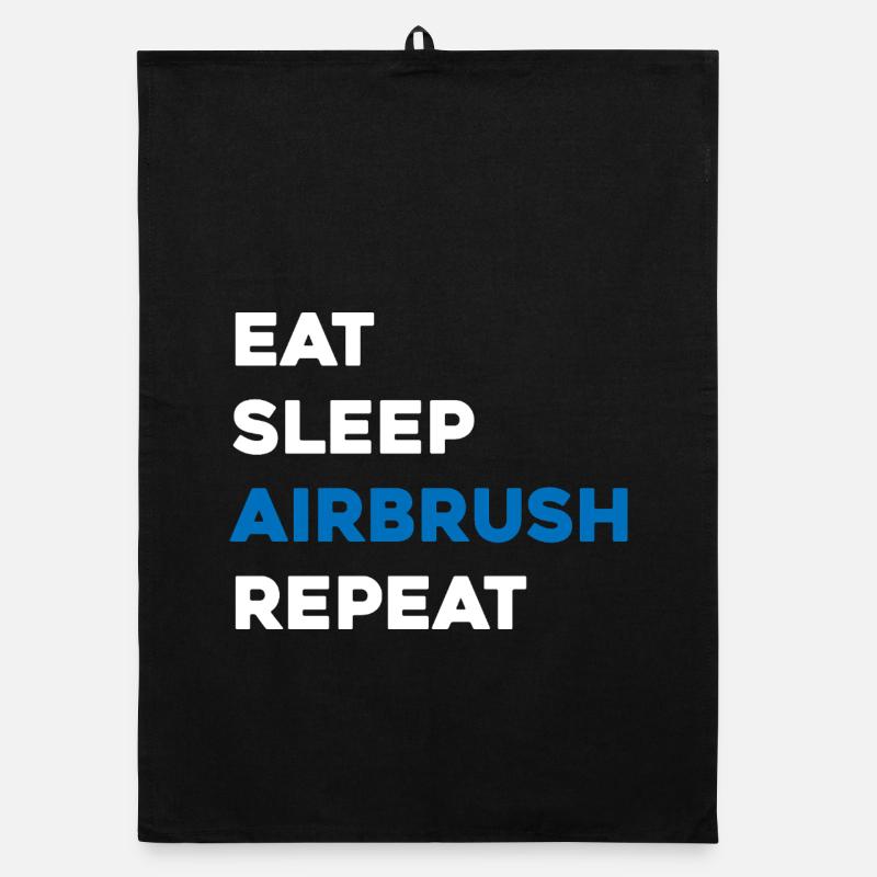 Eat Sleep Airbrush Repeat - Constructeur de maquettes à l’échelle Torchon bio