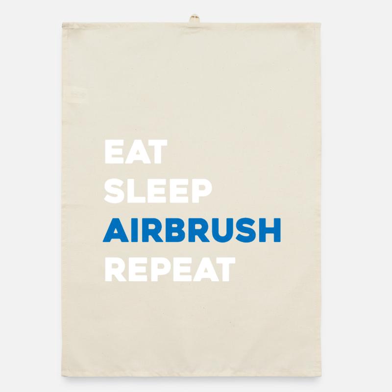 Eat Sleep Airbrush Repeat - Scale Model Builder Organic dish towel