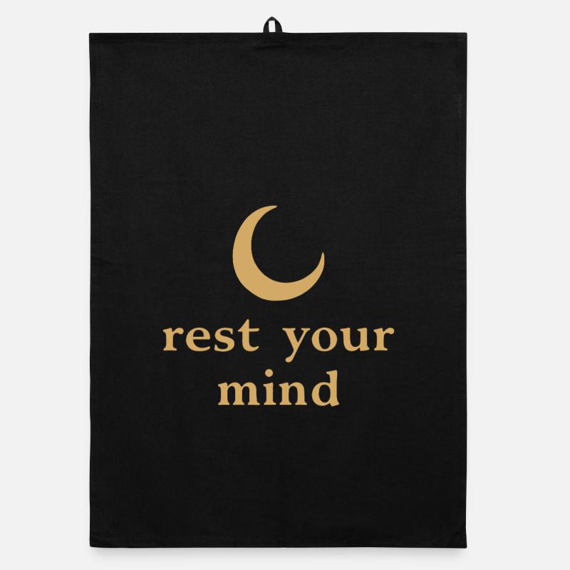 Rest Your Mind Mond Achtsamkeit Statement Organic Geschirrtuch