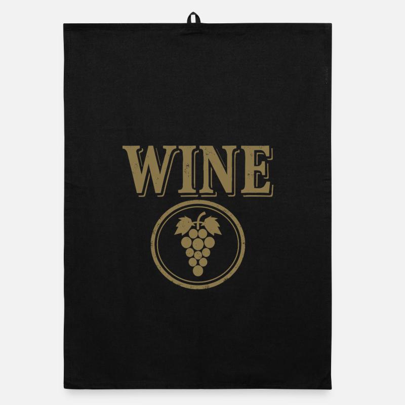 WINE Trauben Emblem Organic Geschirrtuch