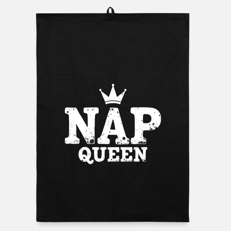 Nap Queen Saying for Late Risers Organic dish towel