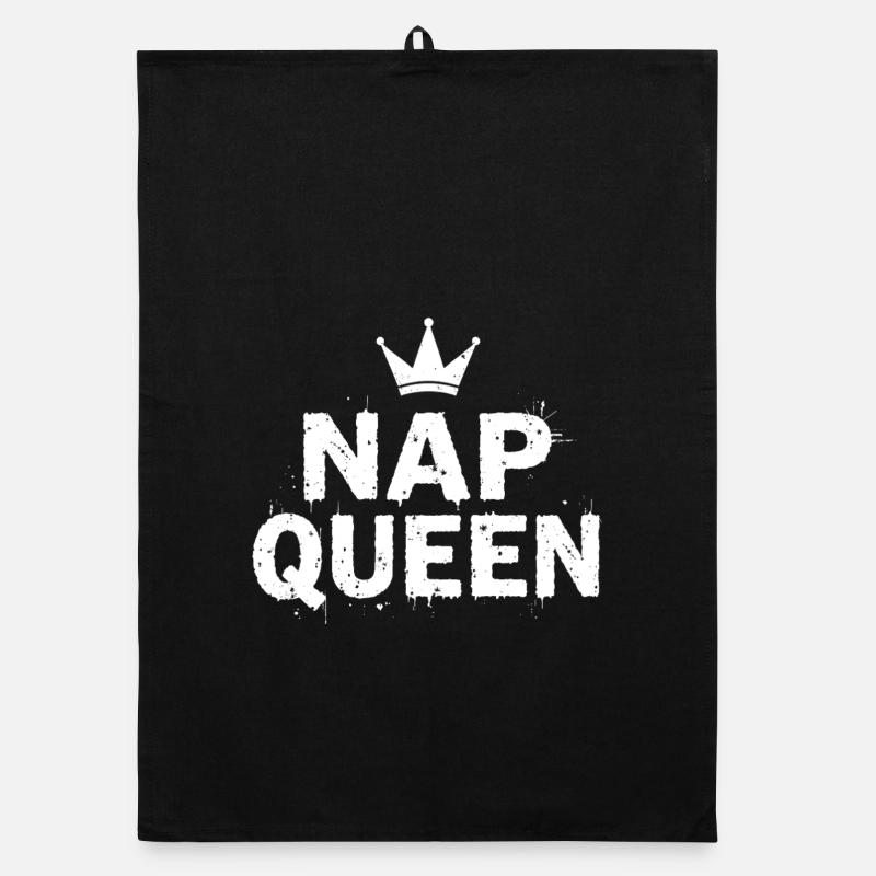 Nap Queen Saying for Late Risers Organic dish towel