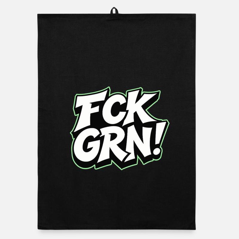 FCK GRN Statement lettering Organic dish towel