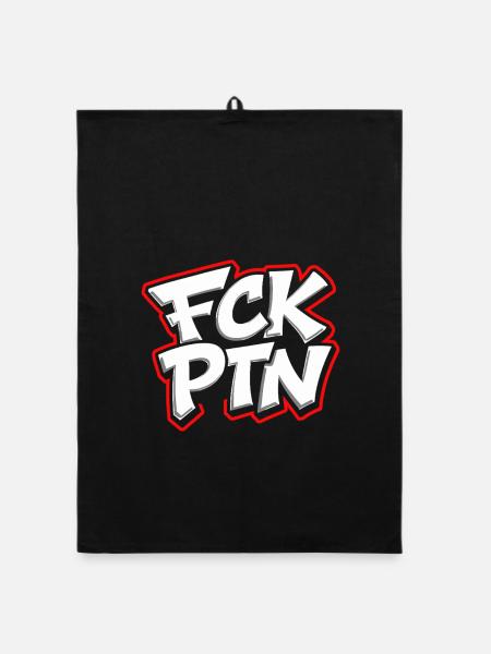 FCK PTN Anti Putin Statement - Organic Geschirrtuch - Schwarz - Vorne