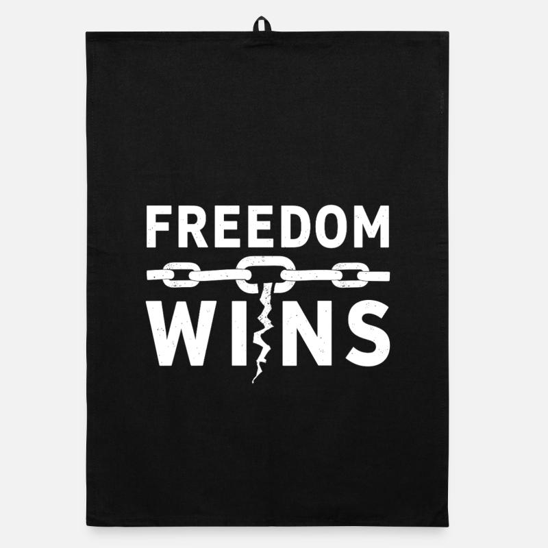 Freedom Wins: Freedom breaks chains Organic dish towel