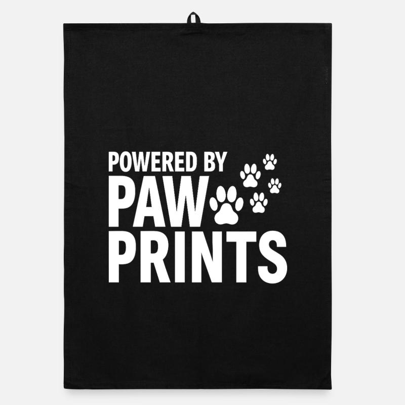 Propulsé par Paw Prints Déclaration d’amour pour chien Torchon bio