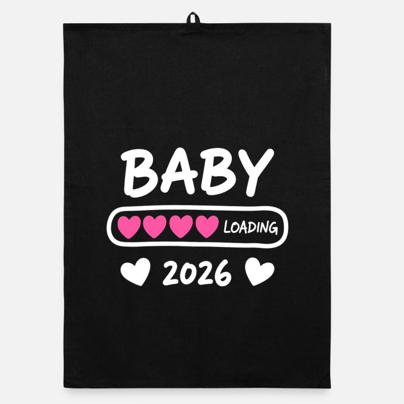 Baby Loading 2026 Schwangerschaft Eltern Organic Geschirrtuch