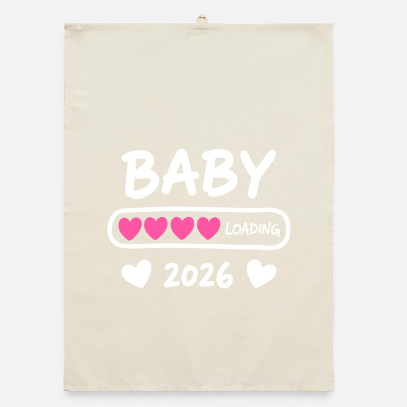 Baby Loading 2026 Schwangerschaft Eltern Organic Geschirrtuch