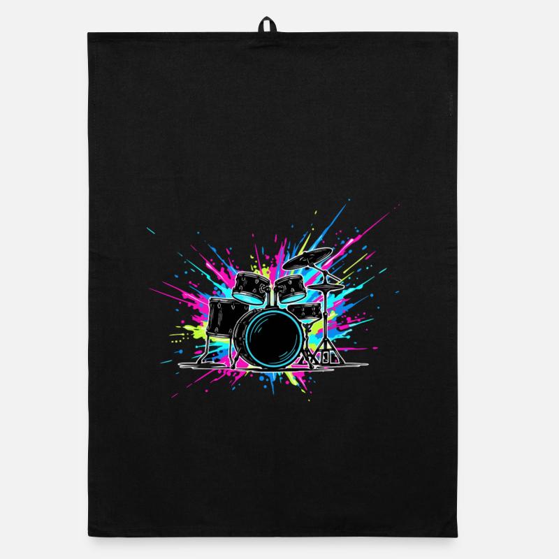 Drums colorful Organic dish towel