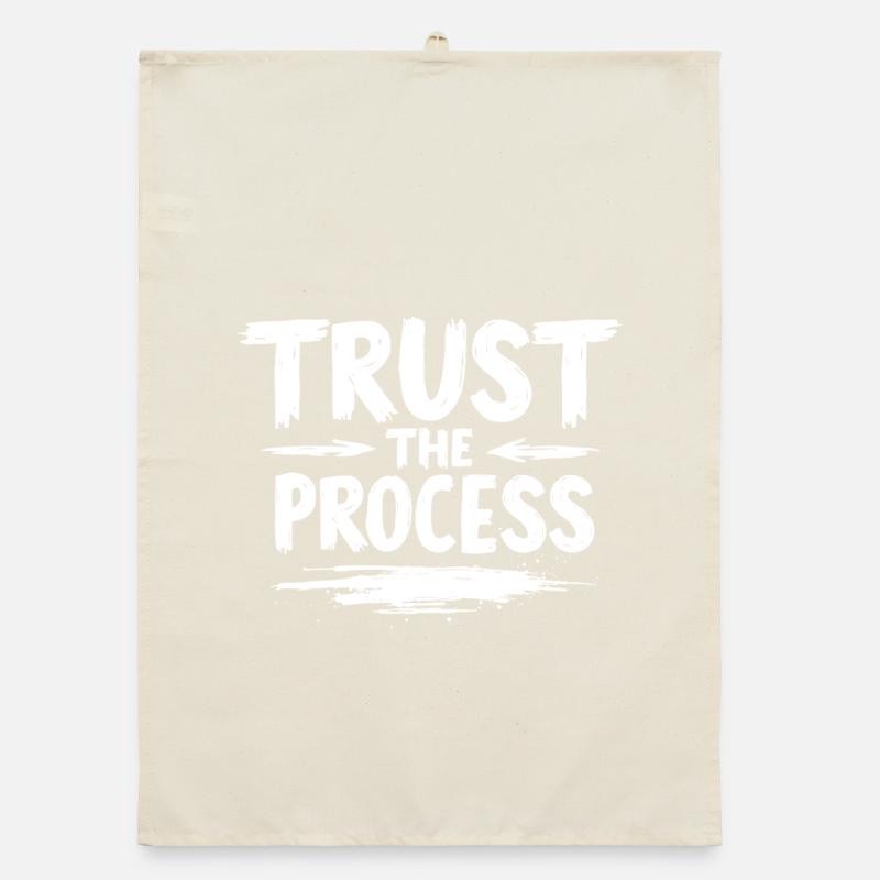 Trust the Process Lettering with Arrows Graphic Organic dish towel
